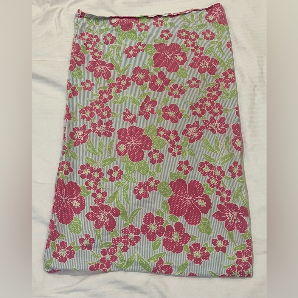 Tommy Hilfiger pink Hibiscus blue stripes Floral bed sheets bundle - Picture 6 of 10